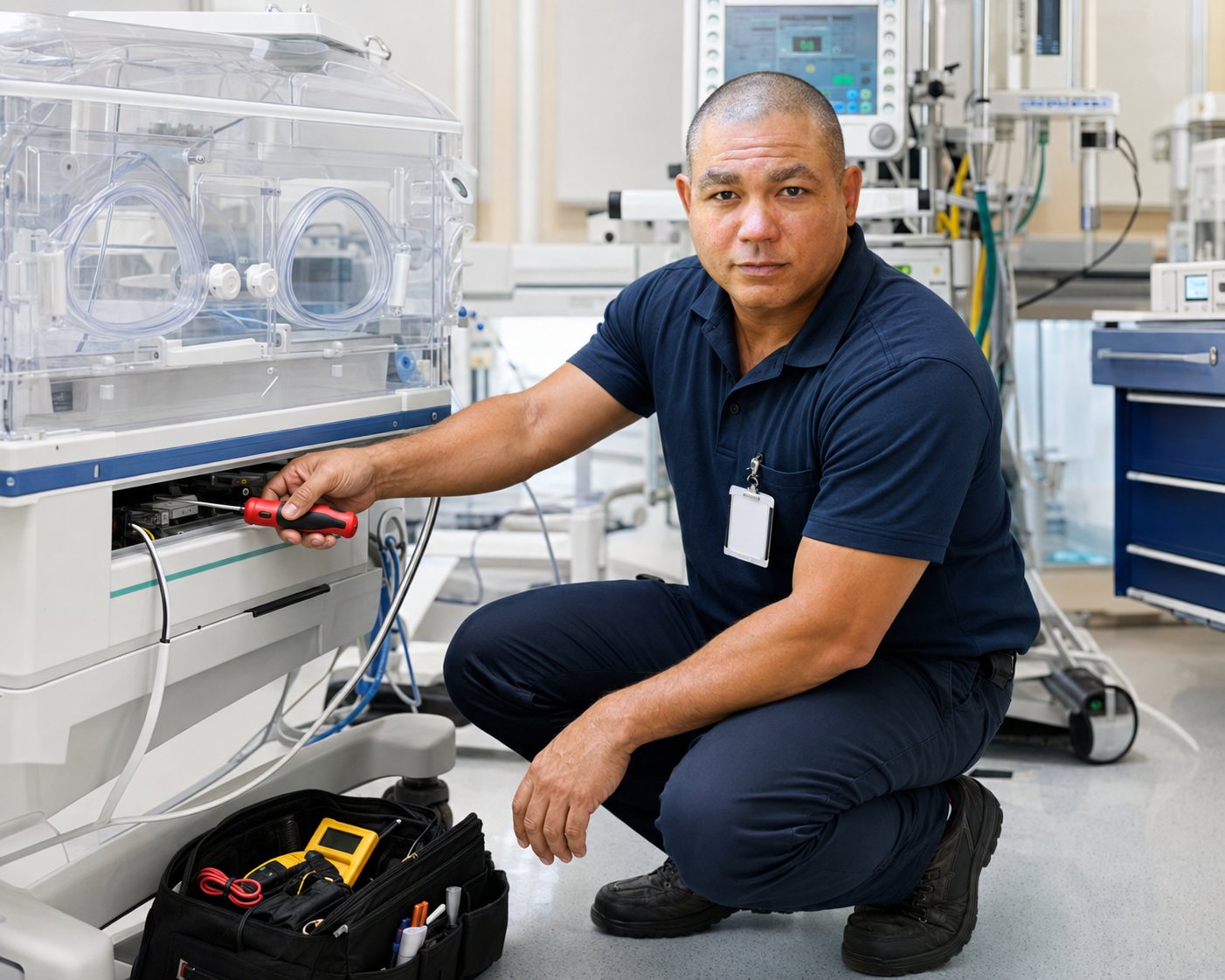 BiomedRx healthcare technology management team delivering neurofeedback equipment